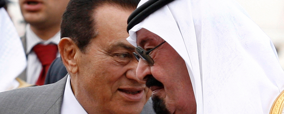 König Abdullah und Husni Mubarak. Saudi-Arabien unterstützt den Putsch in Ägypten.