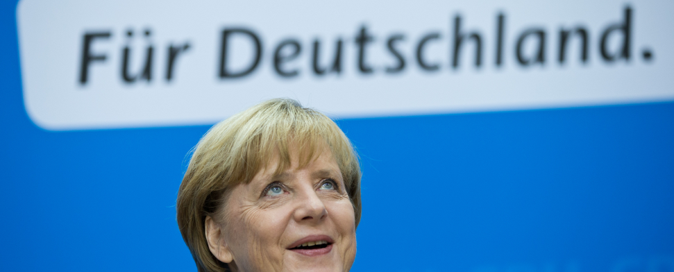 Bundeskanzlerin Angela Merkel (CDU) spricht am 23.09.2013 im Konrad-Adenauer-Haus in Berlin auf einer Pressekonferenz nach der Bundestagswahl.