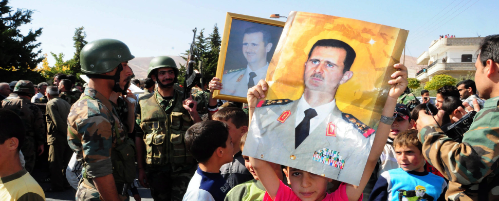Assad Anhänger und syrische Soldaten