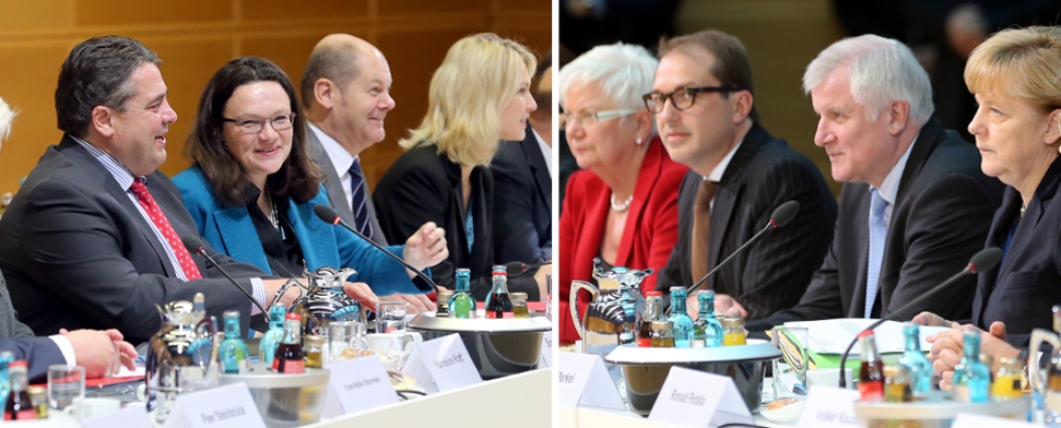 Koalitionsgespräche am 11.11.2013 im Willy-Brandt-Haus in Berlin. Spitzenvertreter von CDU, CSU und SPD, unter Leitung vom Vorsitzenden Sigmar Gabriel.