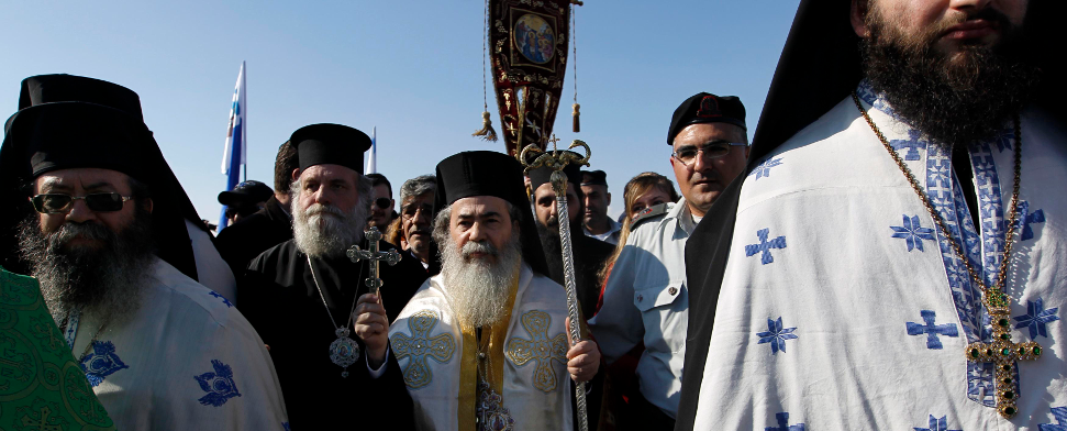 Griechisch-Orthodoxe Gläubige in Jerusalem