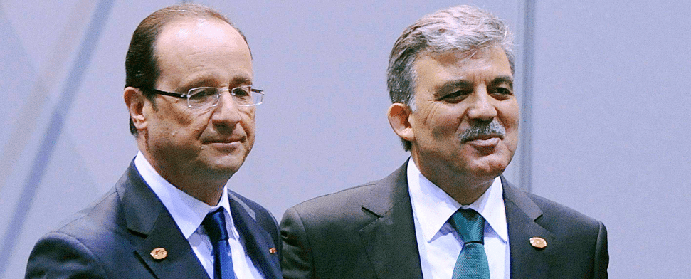 Der französische Präsident Francois Hollande und sein türkischer Amtskollege Abdullah Gül.