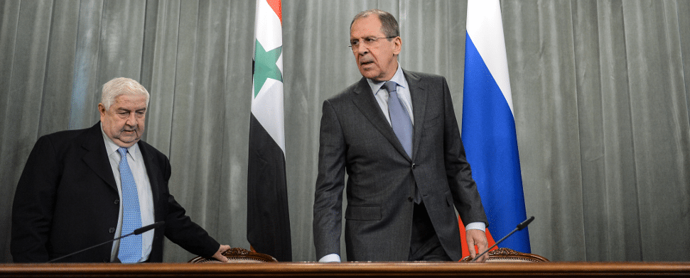 Der syrische Außenminister Walid al-Muallim und sein russischer Amstskollege Sergey Lawrow.