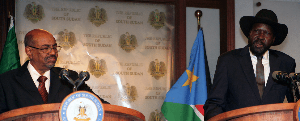 Der Präsident von Südsudan Salva Kiir und der Präsident von Sudan Omar al Bashir