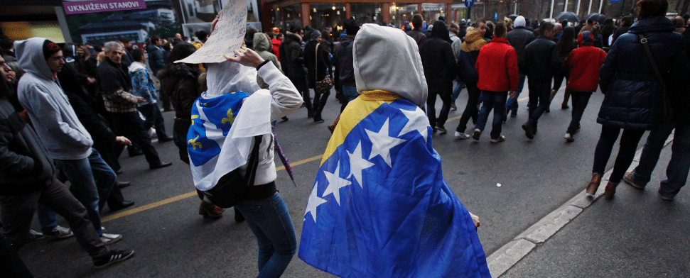 Demonstranten in Bosnien, Sarajevo