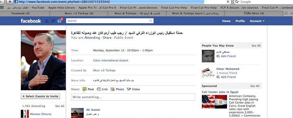 Der türkische Premierminister auf einer ägyptischen Facebook-Seite. In der arabischen Welt genießt der türkische Ministerpräsident einen guten Ruf.