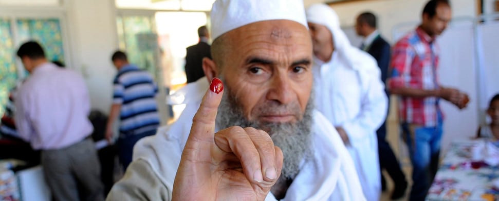 Ein al-Sisi-Anhänger in Ägypten nach der Wahl.