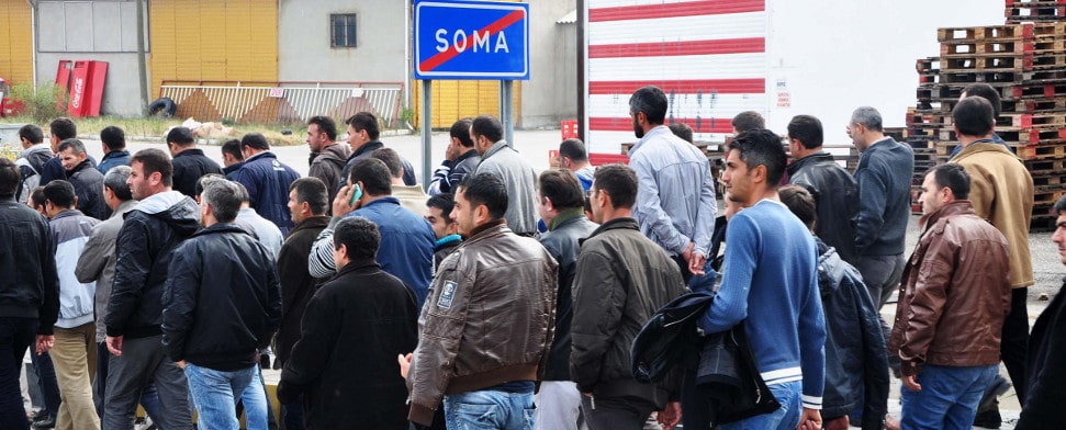 Bergarbeiter aus Soma marschieren wegen ausstehender Lohnzahlungen nach Ankara.