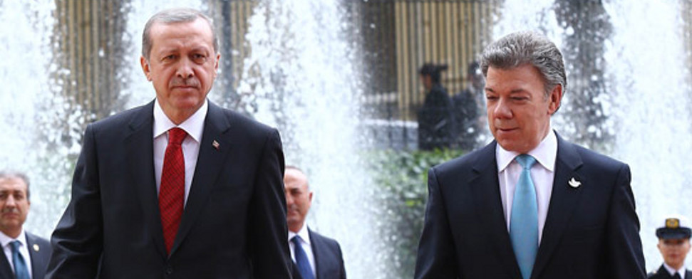Erdogan mit Juan Manuel Santos Calderon.