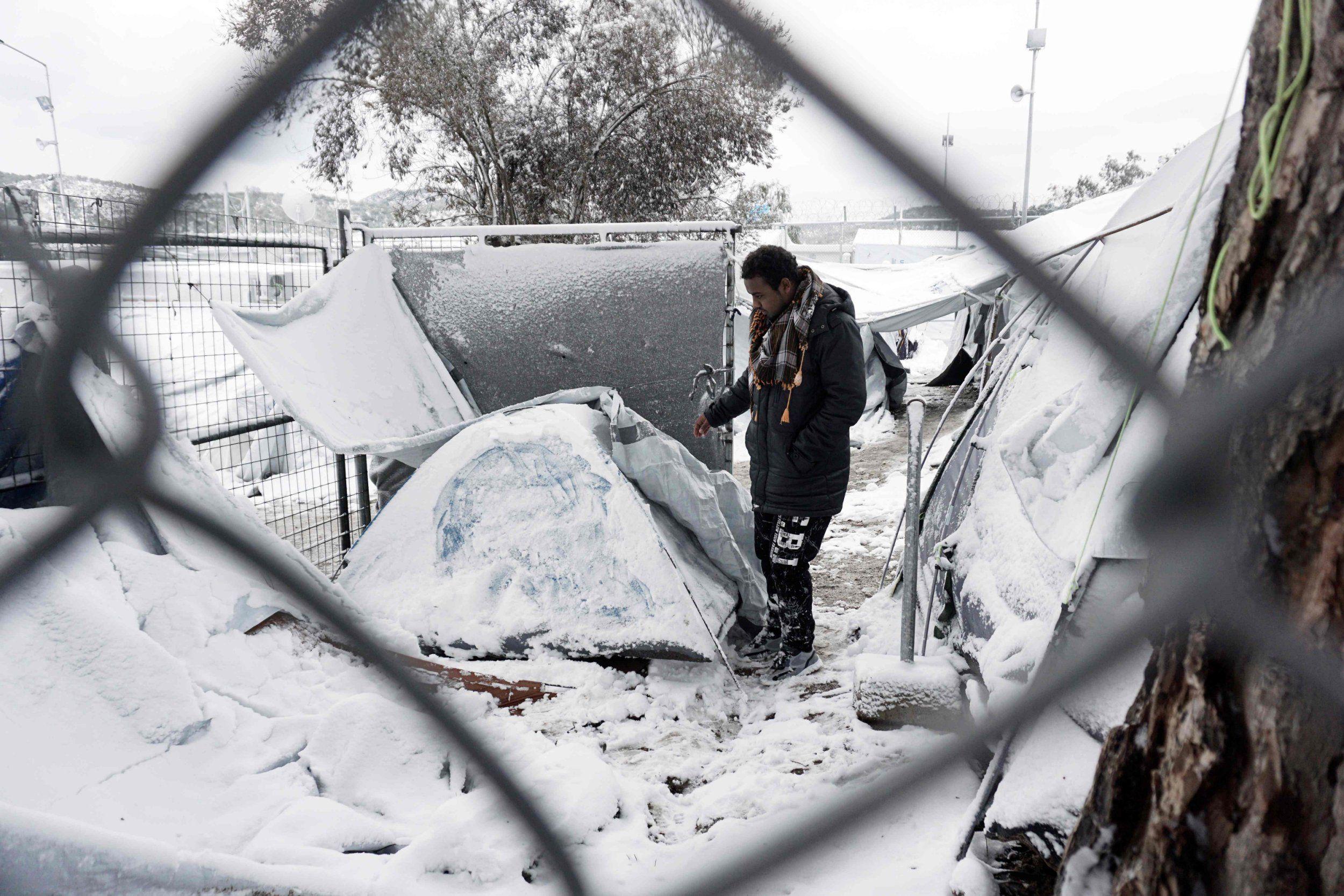 Flüchtling im Lager Moria auf Lesbos