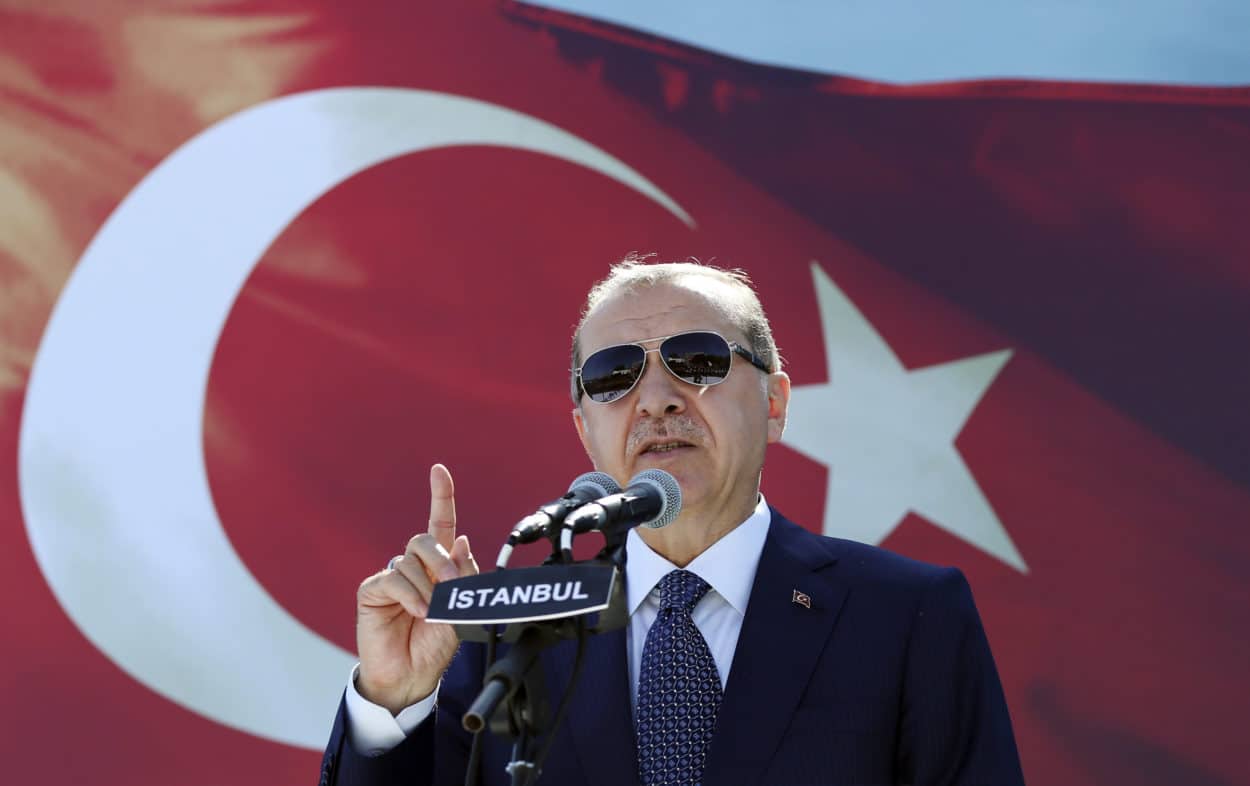 Der türkische Präsident Recep Tayyip Erdogan bei einer Rede.