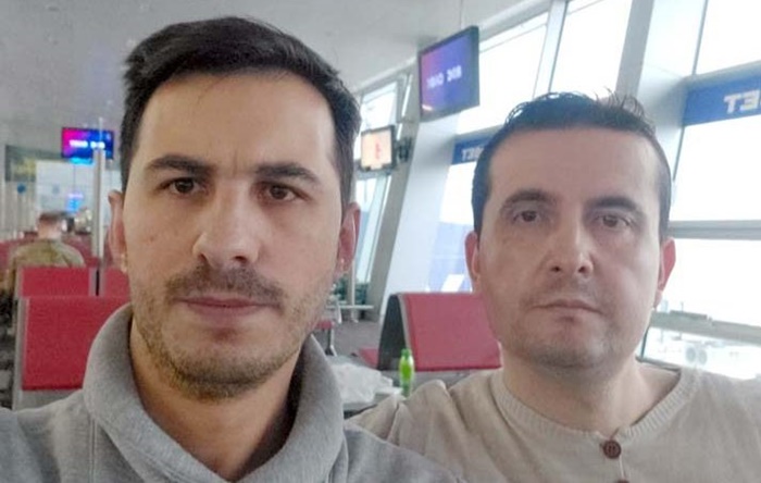 Die beiden Männer baten mit einem Video um Unterstützung, um nicht in die Türkei abgeschoben zu werden. Screenshot: Video von Samet Güre und Salih Fidan / Twitter