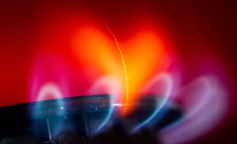 gasherd mit flamme